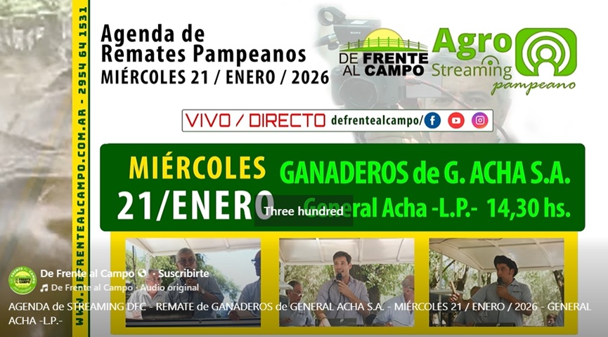 Ganaderos de General Acha S.A. | General Acha | Próximo Remate Feria el miércoles 21 de enero de 2026