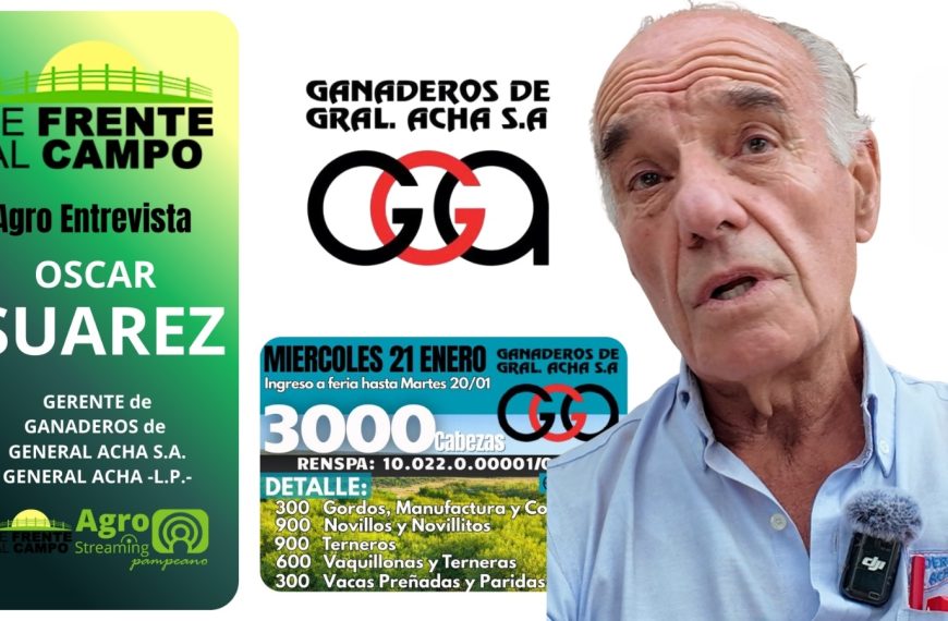 Entrevista a Oscar Suárez de Ganaderos de General Acha S.A. durante el remate de inicio de año en La Pampa