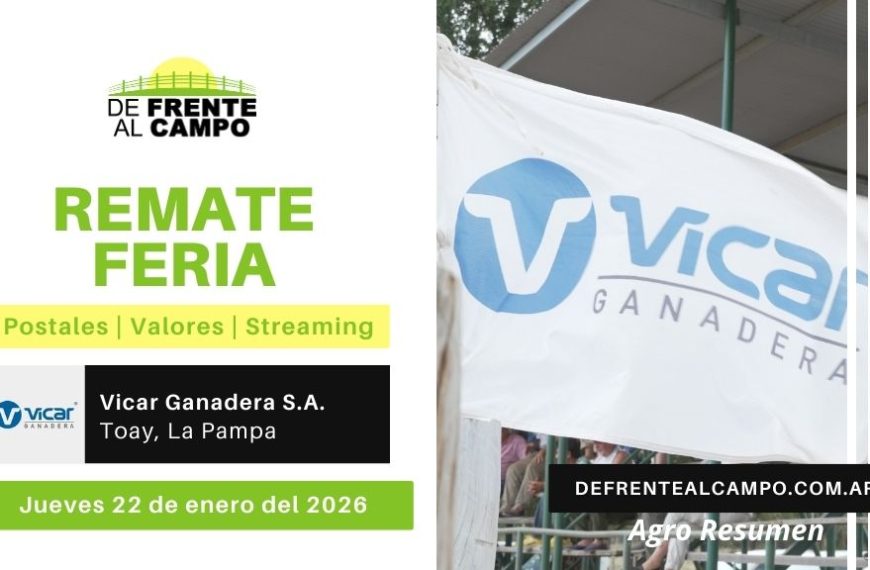 Remate Feria de Vicar Ganadera S.A. | Toay | Jueves 22/01/2026