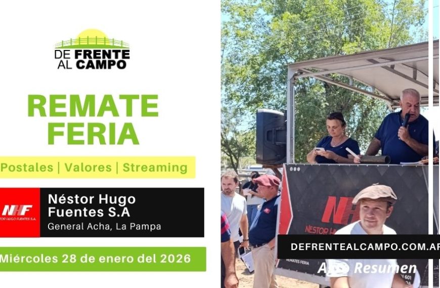 Remate Feria de Néstor Hugo Fuentes S.A. | General Acha | Miércoles 28/01/2026