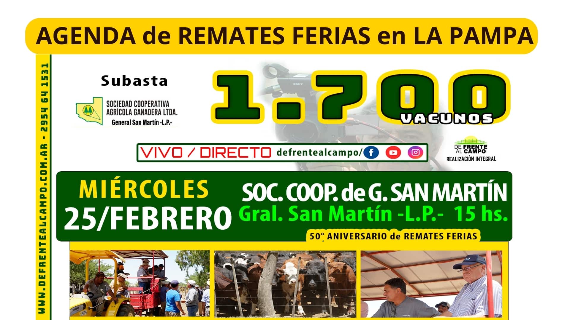 Sociedad Cooperativa Agrícola Ganadera Ltda. | General San Martín | Próximo Remate Feria el miércoles 25 de febrero de 2026