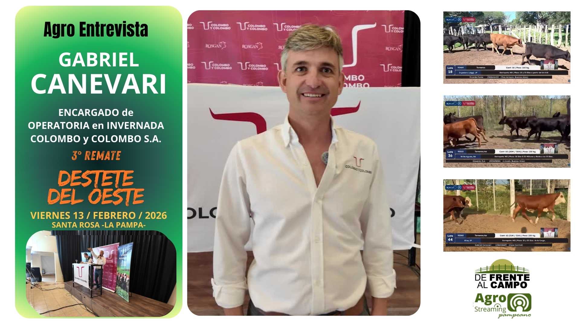 Gabriel Canevari -Encargado de Invernada de Colombo y Colombo S.A.-