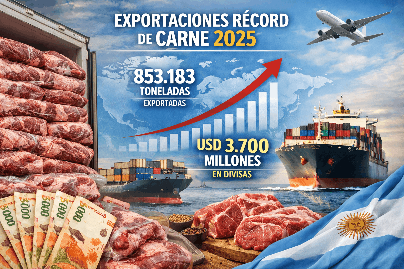 Récord histórico en exportaciones de carne bovina en 2025: los precios explican el salto en divisas