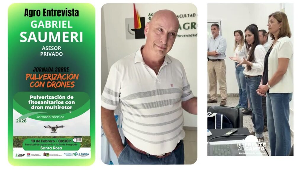 Gabriel Saumeri en jornada sobre pulverización de fitosanitarios con dron multirotor en Santa Rosa