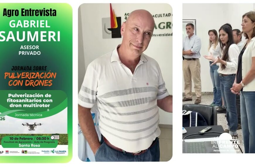 Gabriel Saumeri en jornada sobre pulverización de fitosanitarios con dron multirotor en Santa Rosa