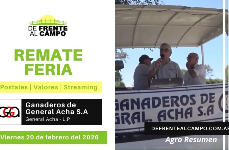 Remate Feria de Ganaderos de General Acha S.A. | General Acha | Viernes 20/02/2026