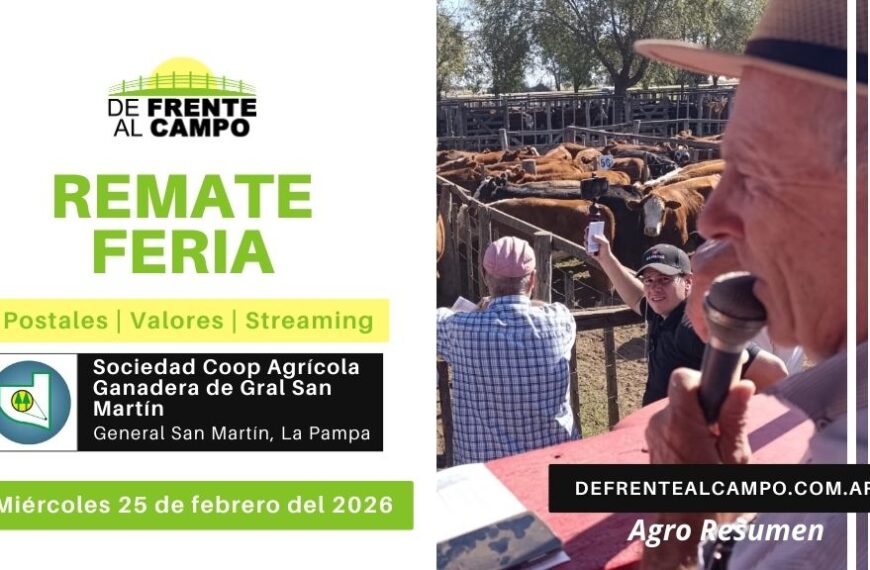 Remate Feria de Soc. Coop. de General San Martín | General San Martín | Miércoles 25/02/2026