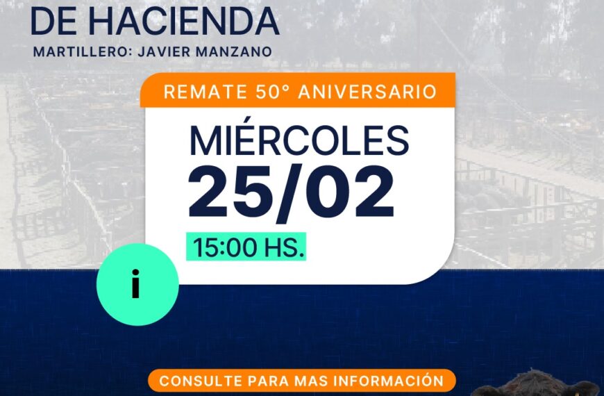 Remate feria Sociedad Cooperativa Agrícola Ganadera en General San Martín, La Pampa, miércoles 25 de febrero 2026