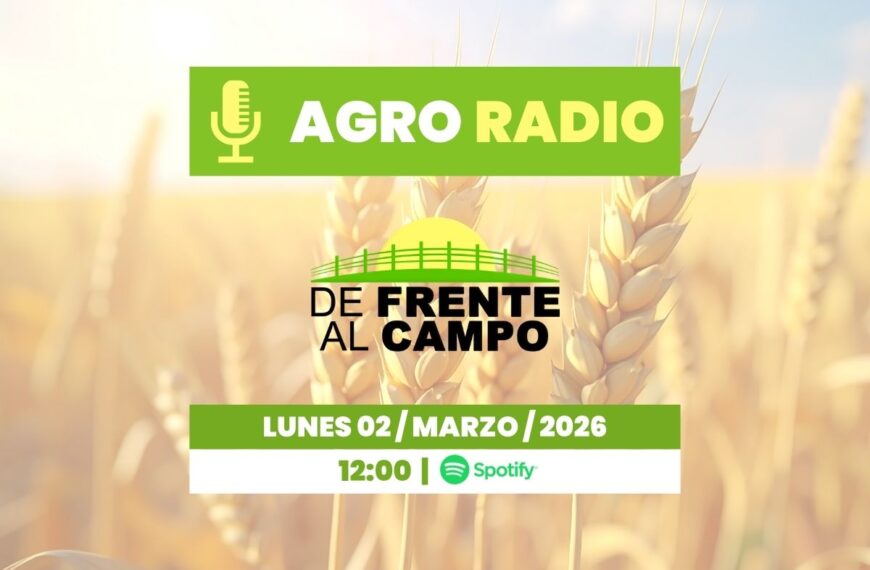 Agro Radio De Frente al Campo, lunes 02 marzo 2026 a las 12:00 por Spotify, fondo de trigo