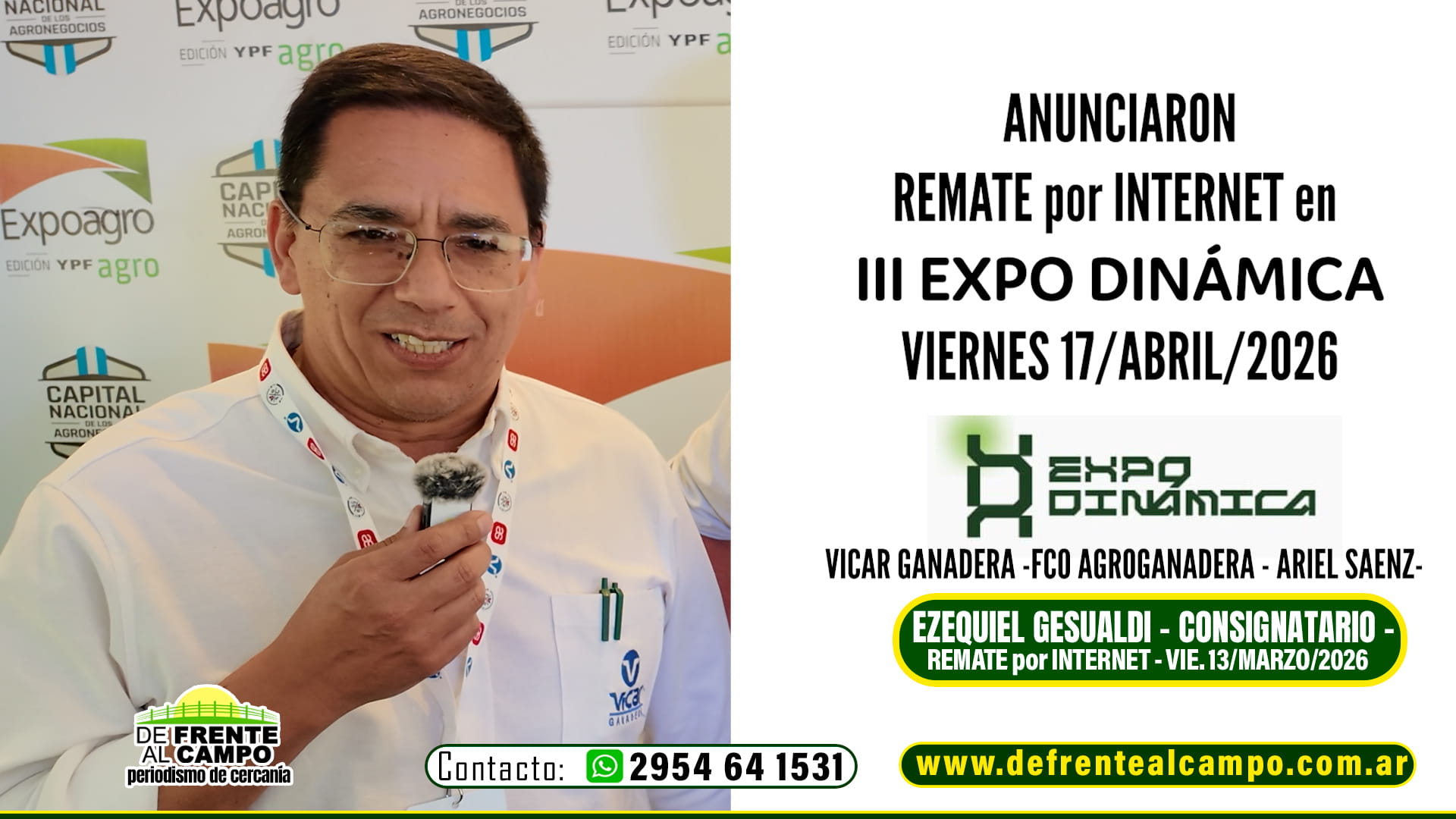 Vicar Ganadera anunció Remate por Internet en Expo Dinámica