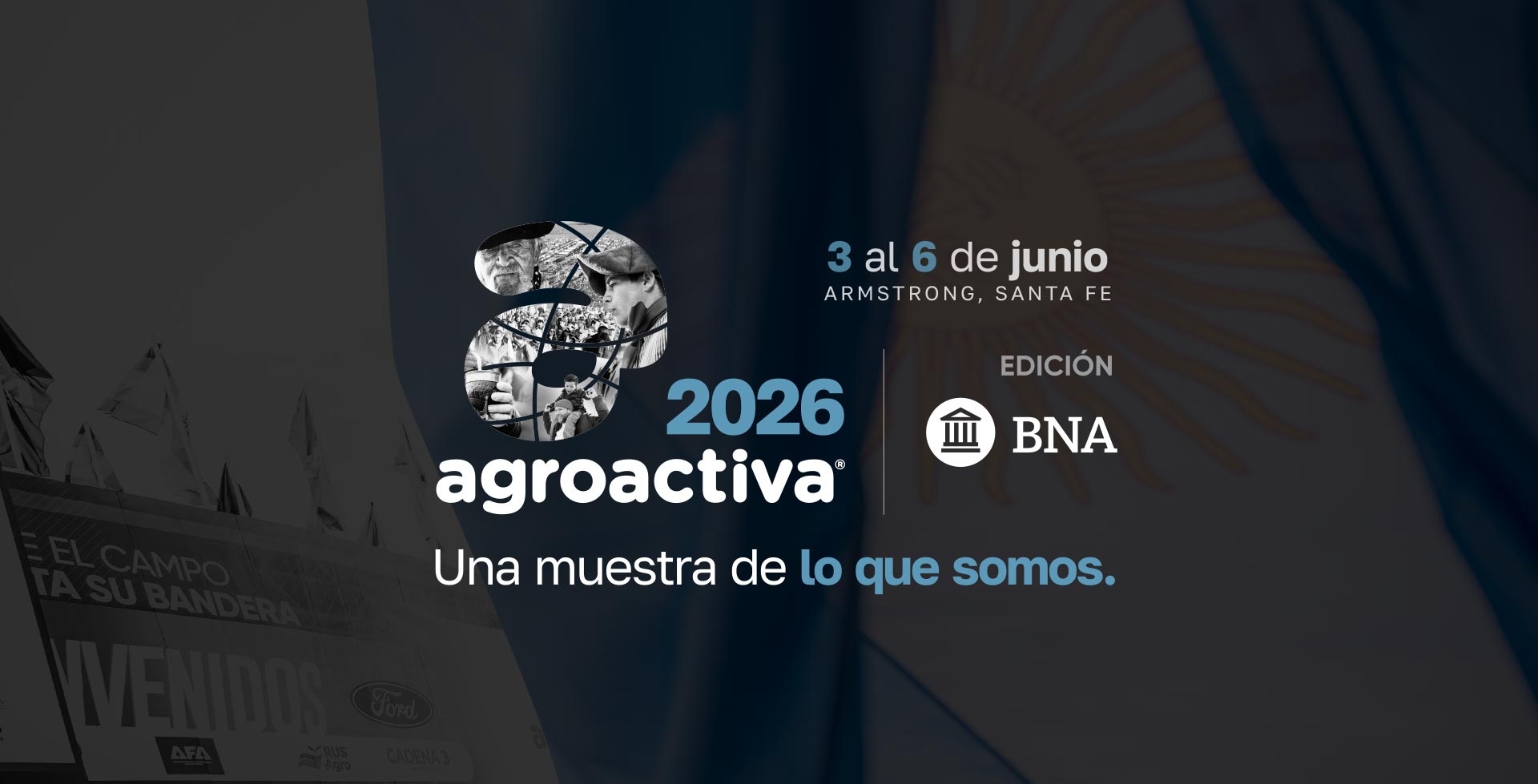 Agroactiva 2026 exposición agropecuaria en Armstrong con maquinaria, ganadería y público