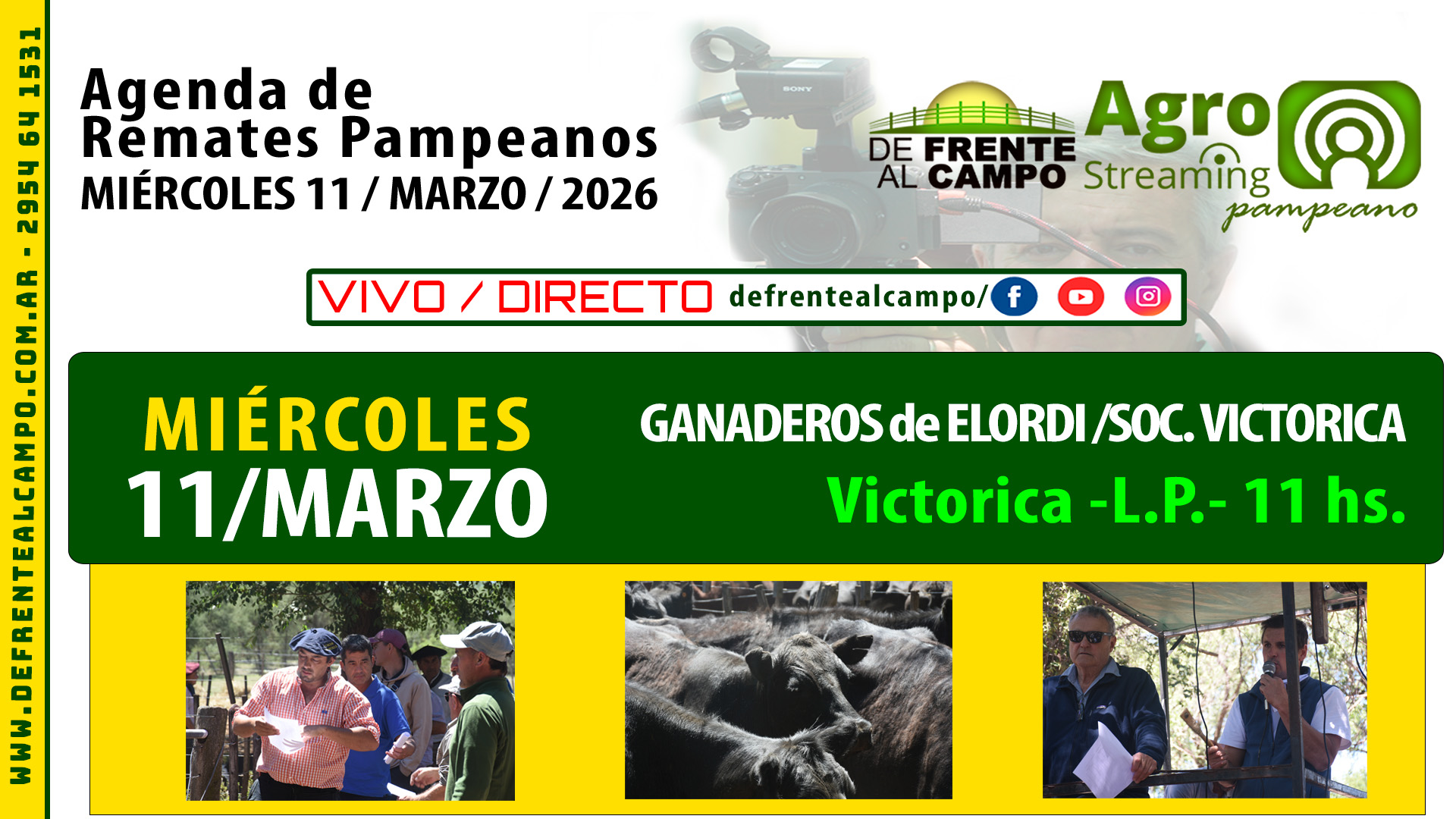 Remate feria Ganaderos Elordi Victorica La Pampa 11 marzo 2026