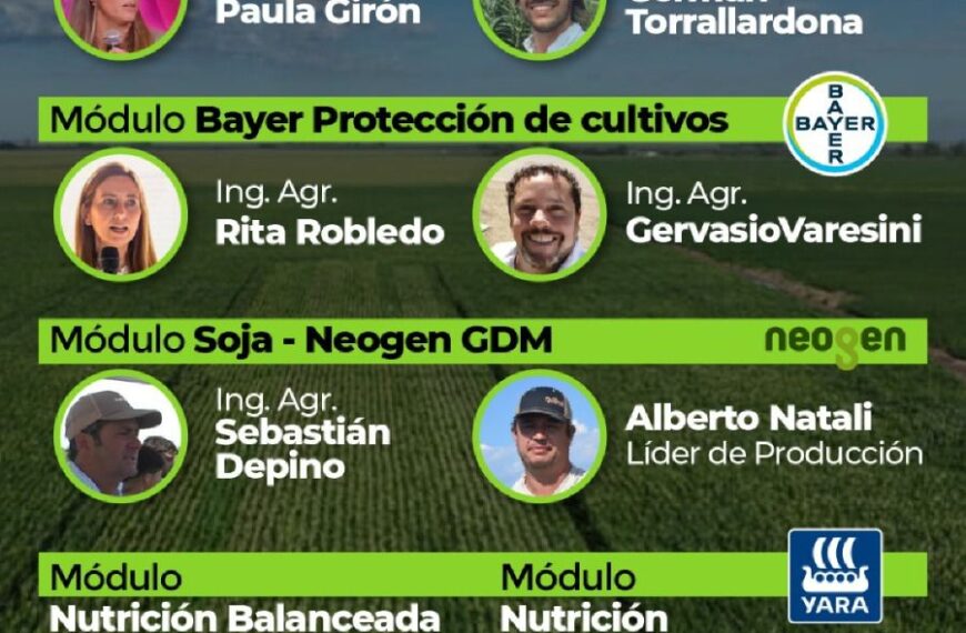 Agenda de jornada a campo Ver para Crecer con disertantes y módulos técnicos en maíz y soja
