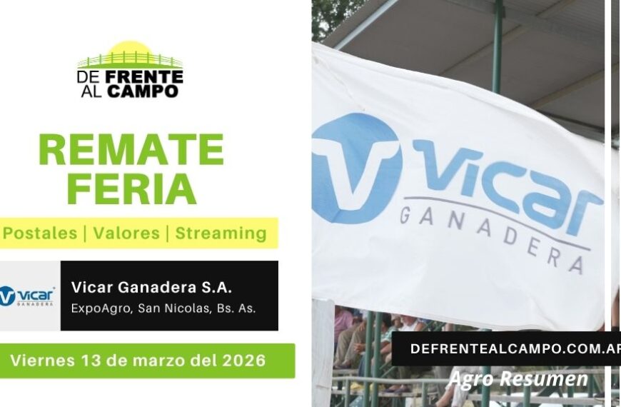 Remate Feria de Vicar Ganadera | San Nicolás, Bs. As. | 13/03/2026