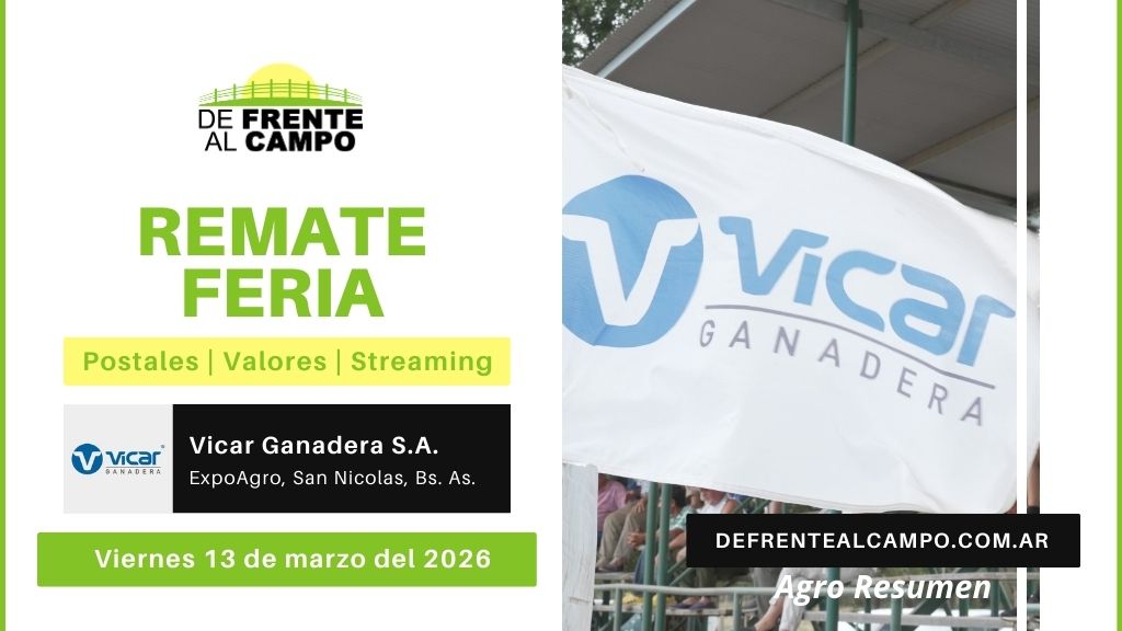 Remate Feria de Vicar Ganadera | San Nicolás, Bs. As. | 13/03/2026