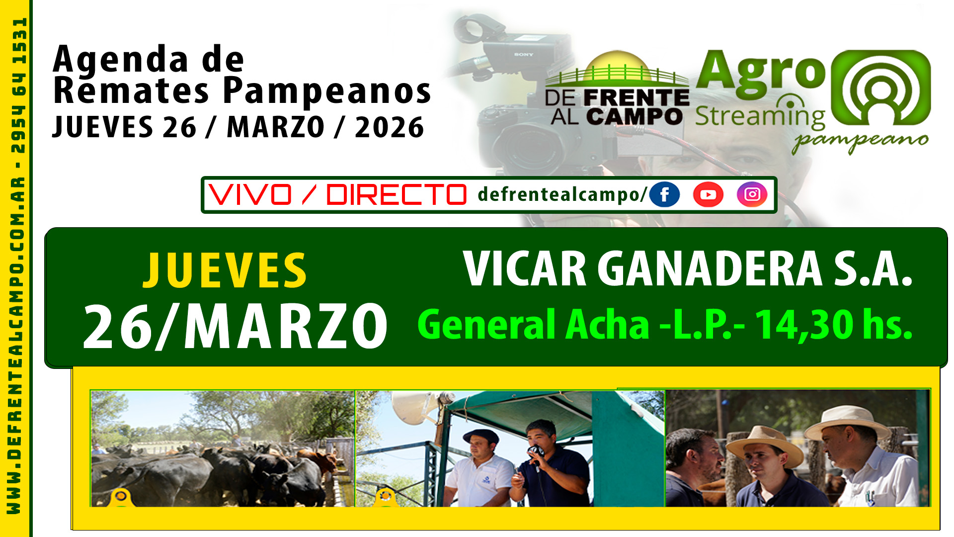 Remate feria Vicar Ganadera General Acha 26 marzo 2026 La Pampa